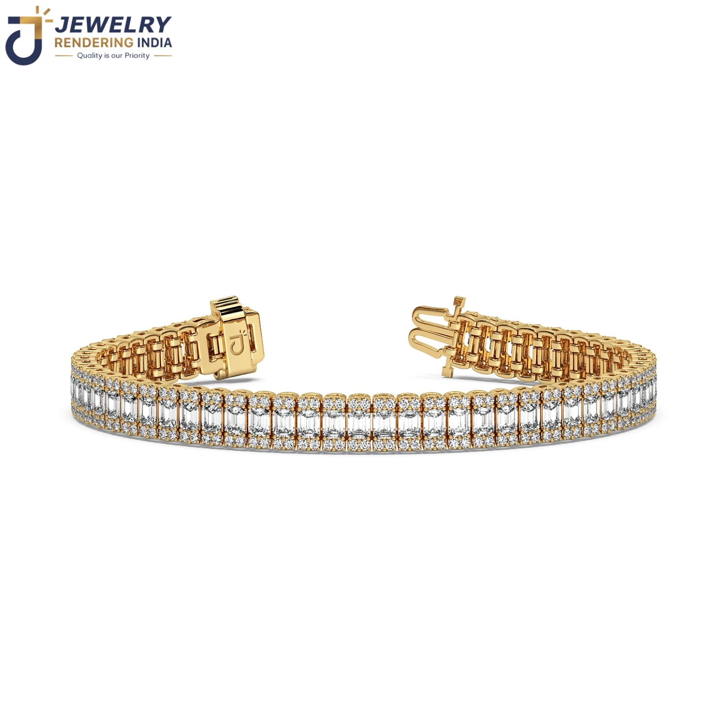 360 degree turntable spin of bracelets in yellow gold