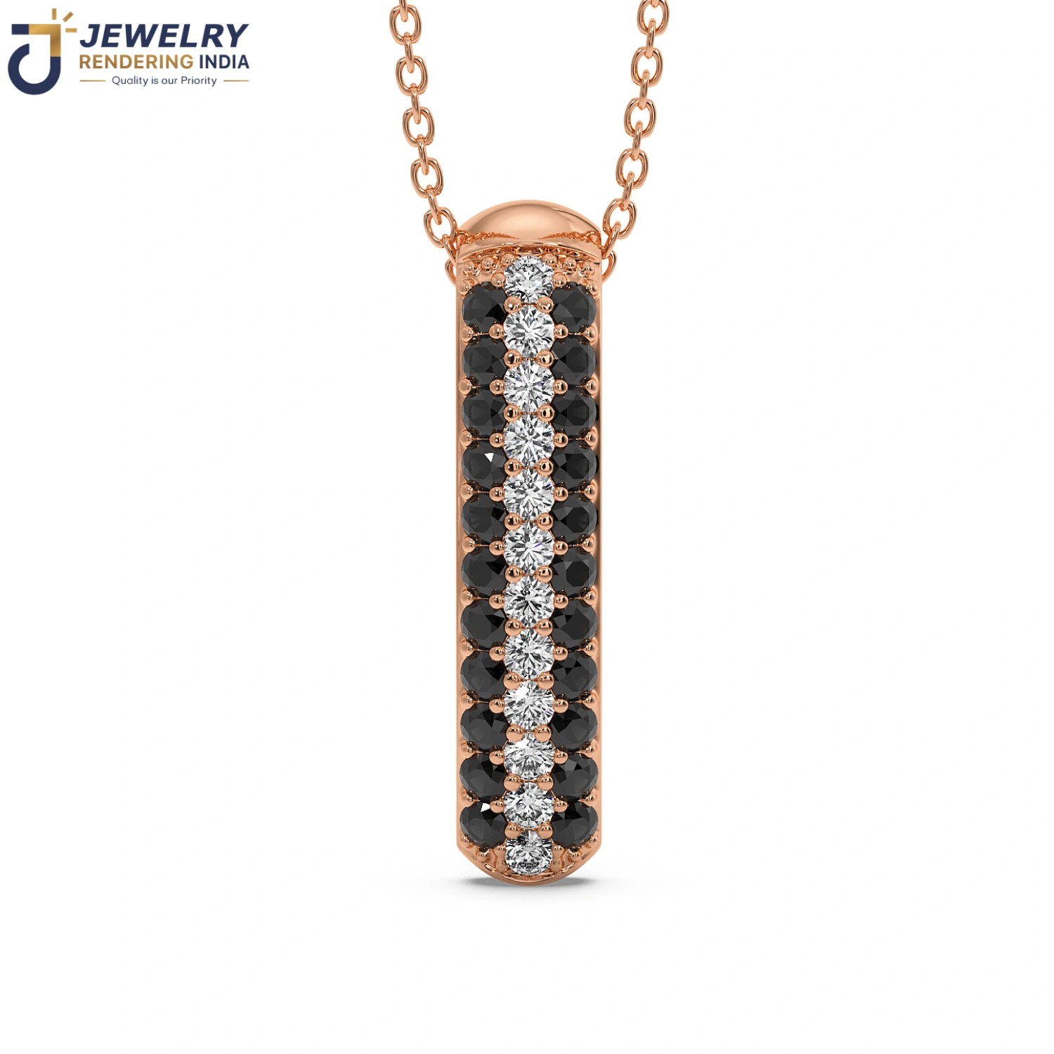 360 degree turntable spin of pendants in rose gold