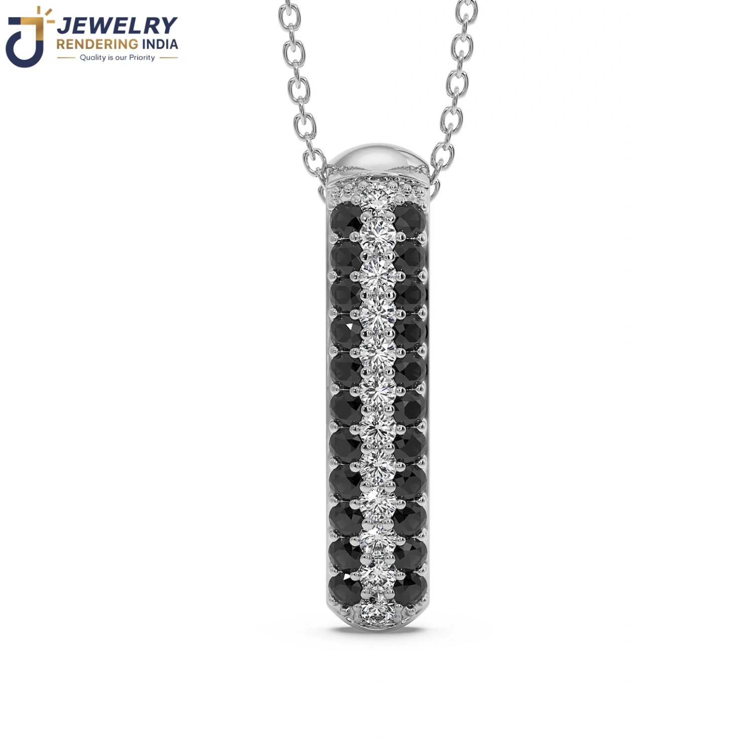 360 degree turntable spin of pendants in white gold